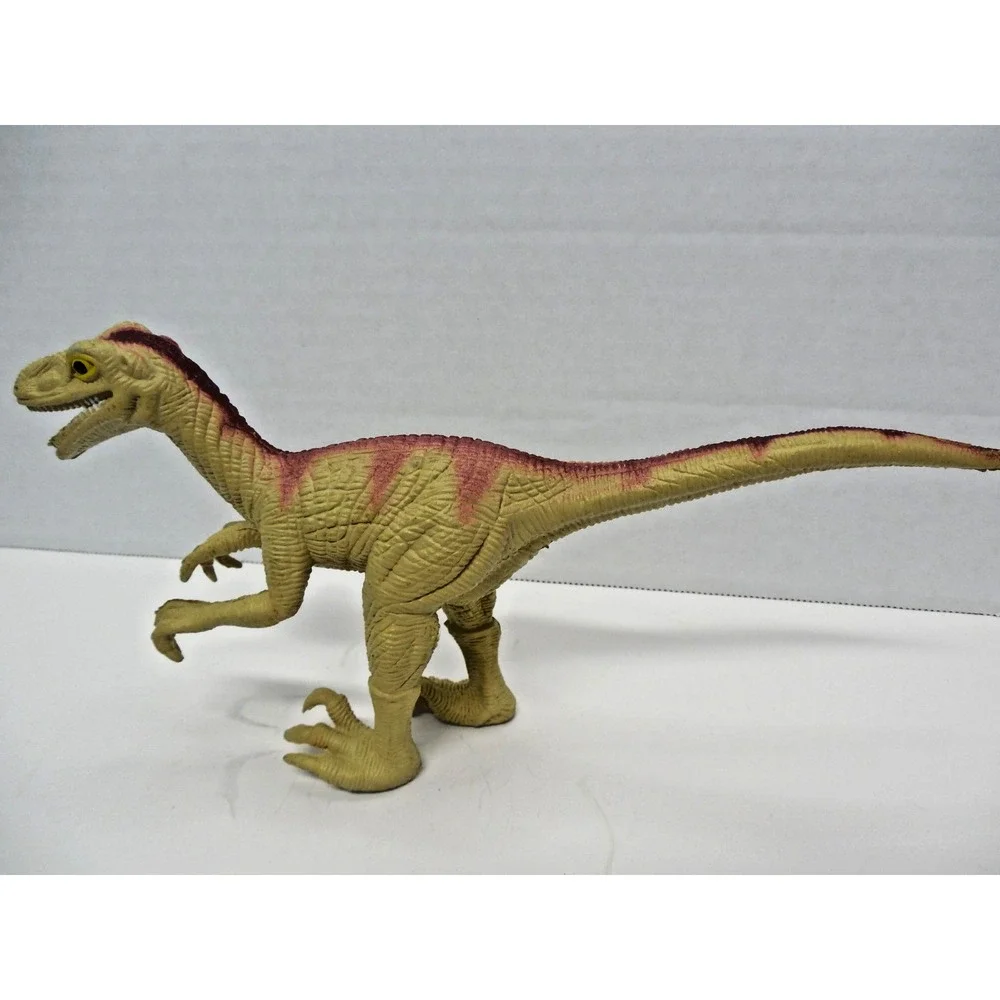 OCLA 1997 Velociraptor Dinosaur Rubber Toy 8.75 in L x 4.5 in T